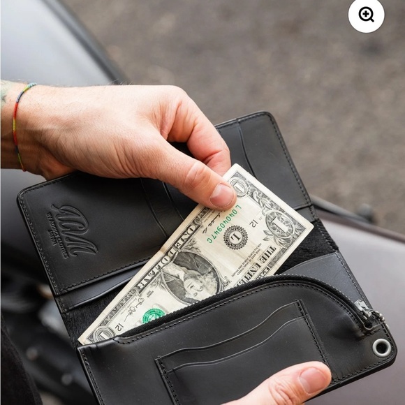 ADDICT Clothes Long Wallet Black Trucker Biker Streetwear Rugged - Picture 12 of 16